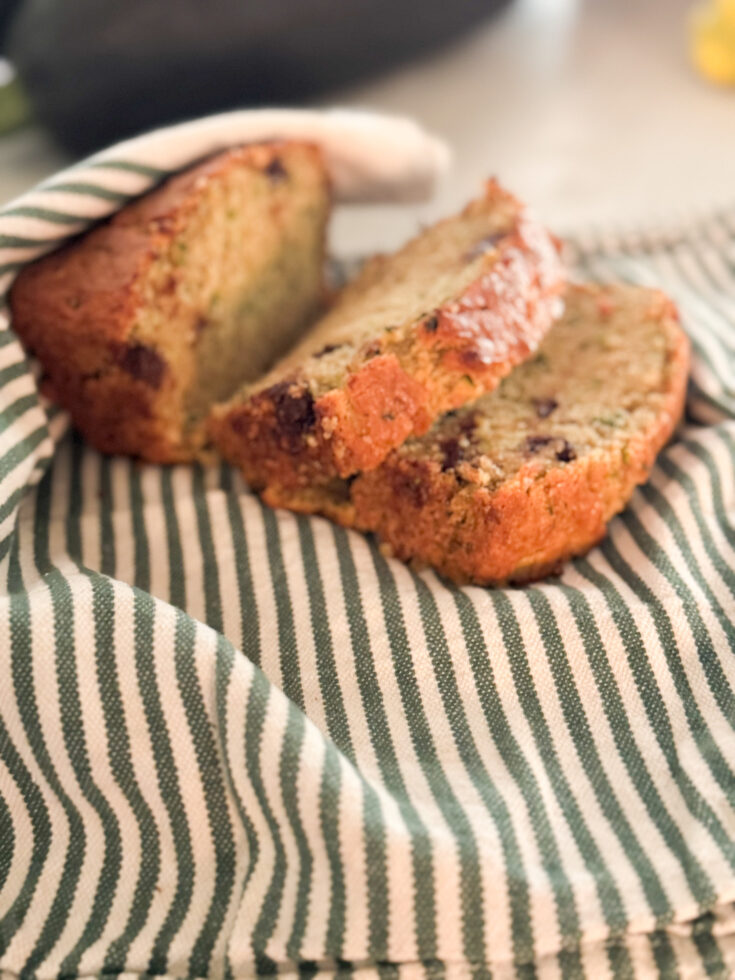 sliced sourdough zucchini bread